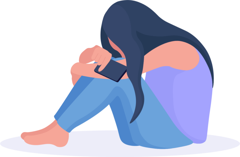 Illustration einer traurigen Frau